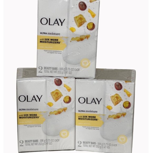 Olay Ultra Moisture Beauty Bars 6 Pack 106g Each With 10x More Moisturizers - Picture 1 of 3